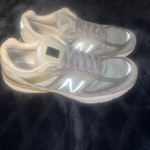 New Balance Gray and White Sneakers